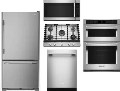 5 Piece Package Includes Refrigerator, Cooktop, Wall Oven, Microwave And Dishwasher