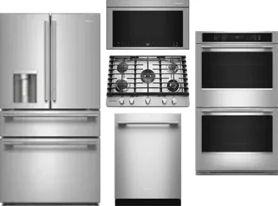 5 Piece Package Includes Refrigerator, Cooktop, Wall Oven, Microwave And Dishwasher