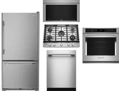 5 Piece Package Includes Refrigerator, Cooktop, Wall Oven, Microwave And Dishwasher