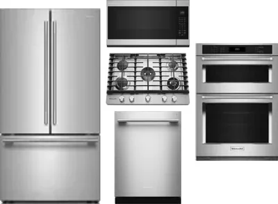 5 Piece Package Includes Refrigerator, Cooktop, Wall Oven, Microwave And Dishwasher
