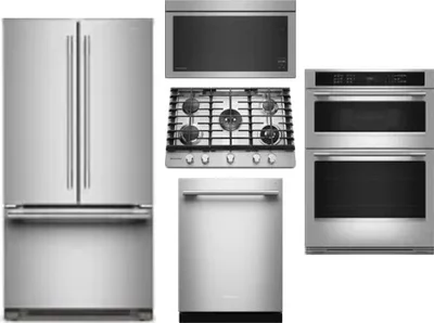 5 Piece Package Includes Refrigerator, Cooktop, Wall Oven, Microwave And Dishwasher