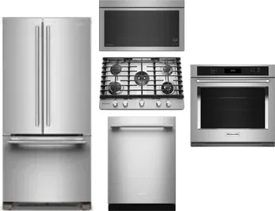 5 Piece Package Includes Refrigerator, Cooktop, Wall Oven, Microwave And Dishwasher
