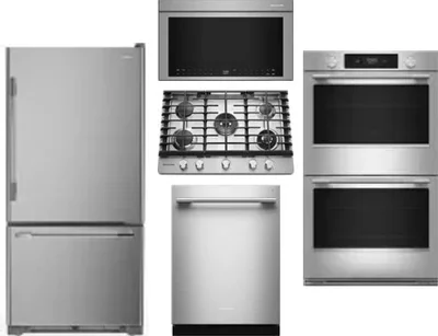 5 Piece Package Includes Refrigerator, Cooktop, Wall Oven, Microwave And Dishwasher