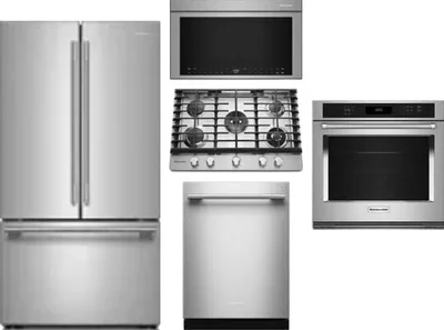 5 Piece Package Includes Refrigerator, Cooktop, Wall Oven, Microwave And Dishwasher