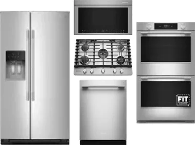 5 Piece Package Includes Refrigerator, Cooktop, Wall Oven, Microwave And Dishwasher
