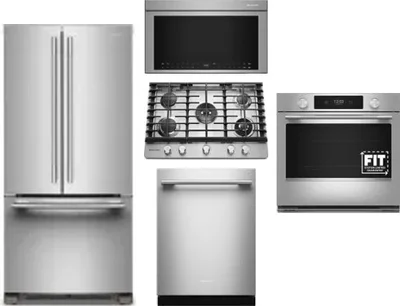 5 Piece Package Includes Refrigerator, Cooktop, Wall Oven, Microwave And Dishwasher