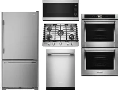 5 Piece Package Includes Refrigerator, Cooktop, Wall Oven, Microwave And Dishwasher