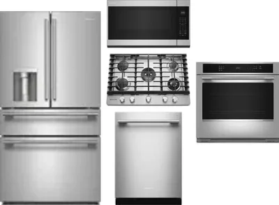 5 Piece Package Includes Refrigerator, Cooktop, Wall Oven, Microwave And Dishwasher