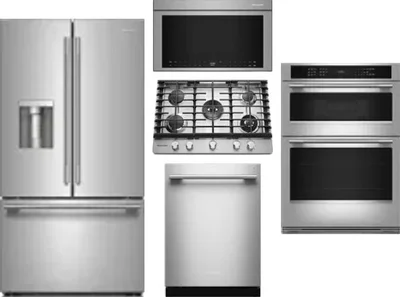 5 Piece Package Includes Refrigerator, Cooktop, Wall Oven, Microwave And Dishwasher
