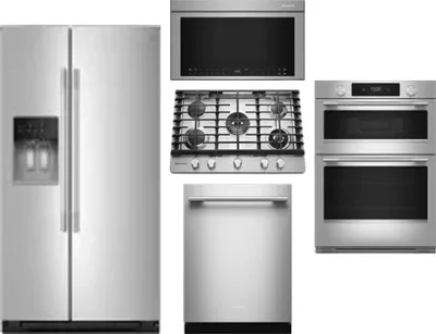 5 Piece Package Includes Refrigerator, Cooktop, Wall Oven, Microwave And Dishwasher