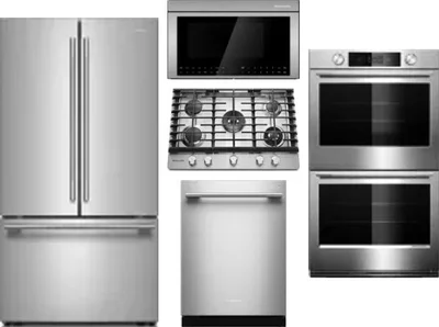 5 Piece Package Includes Refrigerator, Cooktop, Wall Oven, Microwave And Dishwasher