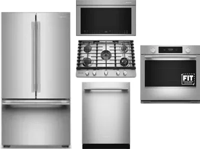 5 Piece Package Includes Refrigerator, Cooktop, Wall Oven, Microwave And Dishwasher