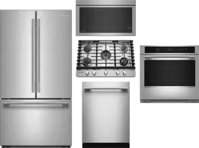 5 Piece Package Includes Refrigerator, Cooktop, Wall Oven, Microwave And Dishwasher