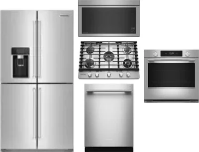 5 Piece Package Includes Refrigerator, Cooktop, Wall Oven, Microwave And Dishwasher