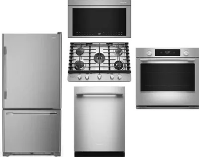 5 Piece Package Includes Refrigerator, Cooktop, Wall Oven, Microwave And Dishwasher