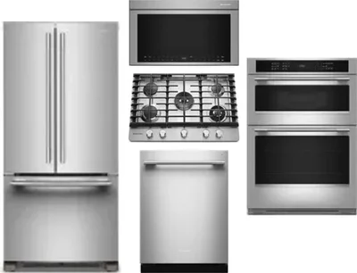 5 Piece Package Includes Refrigerator, Cooktop, Wall Oven, Microwave And Dishwasher