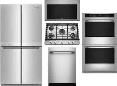 5 Piece Package Includes Refrigerator, Cooktop, Wall Oven, Microwave And Dishwasher