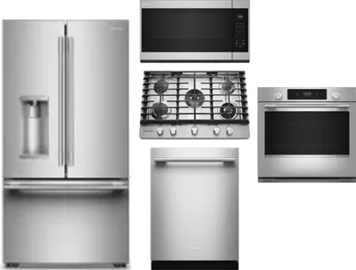 5 Piece Package Includes Refrigerator, Cooktop, Wall Oven, Microwave And Dishwasher
