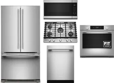 5 Piece Package Includes Refrigerator, Cooktop, Wall Oven, Microwave And Dishwasher