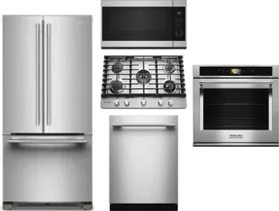 5 Piece Package Includes Refrigerator, Cooktop, Wall Oven, Microwave And Dishwasher