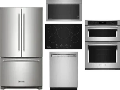 5 Piece Package Includes Refrigerator, Cooktop, Wall Oven, Microwave And Dishwasher