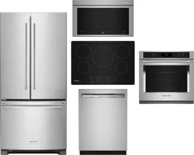 5 Piece Package Includes Refrigerator, Cooktop, Wall Oven, Microwave And Dishwasher