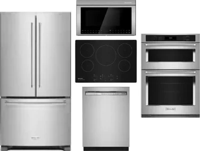 5 Piece Package Includes Refrigerator, Cooktop, Wall Oven, Microwave And Dishwasher
