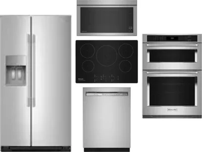 5 Piece Package Includes Refrigerator, Cooktop, Wall Oven, Microwave And Dishwasher