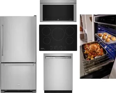 5 Piece Package Includes Refrigerator, Cooktop, Wall Oven, Microwave And Dishwasher