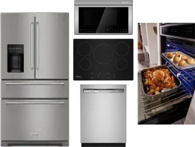 5 Piece Package Includes Refrigerator, Cooktop, Wall Oven, Microwave And Dishwasher
