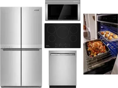 5 Piece Package Includes Refrigerator, Cooktop, Wall Oven, Microwave And Dishwasher