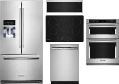 5 Piece Package Includes Refrigerator, Cooktop, Wall Oven, Microwave And Dishwasher
