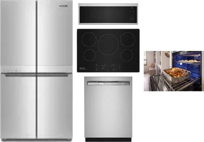 5 Piece Package Includes Refrigerator, Cooktop, Wall Oven, Microwave And Dishwasher