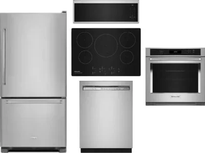 5 Piece Package Includes Refrigerator, Cooktop, Wall Oven, Microwave And Dishwasher