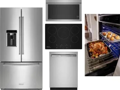 5 Piece Package Includes Refrigerator, Cooktop, Wall Oven, Microwave And Dishwasher