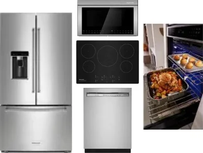 5 Piece Package Includes Refrigerator, Cooktop, Wall Oven, Microwave And Dishwasher
