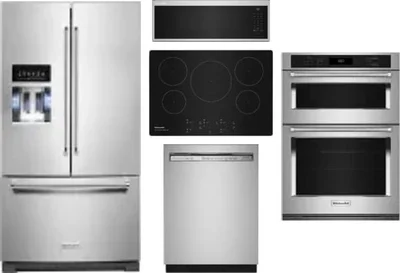 5 Piece Package Includes Refrigerator, Cooktop, Wall Oven, Microwave And Dishwasher