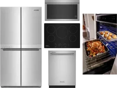5 Piece Package Includes Refrigerator, Cooktop, Wall Oven, Microwave And Dishwasher