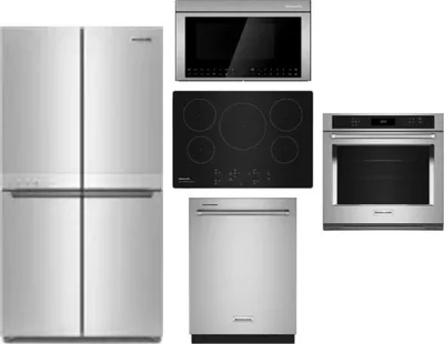 5 Piece Package Includes Refrigerator, Cooktop, Wall Oven, Microwave And Dishwasher