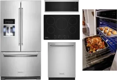 5 Piece Package Includes Refrigerator, Cooktop, Wall Oven, Microwave And Dishwasher