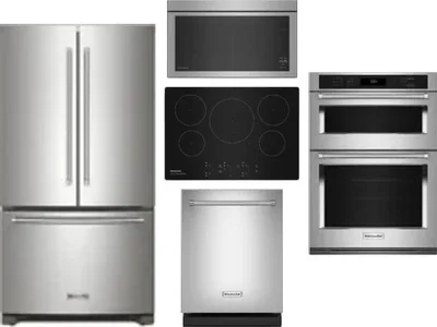 5 Piece Package Includes Refrigerator, Cooktop, Wall Oven, Microwave And Dishwasher