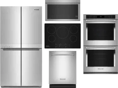 5 Piece Package Includes Refrigerator, Cooktop, Wall Oven, Microwave And Dishwasher