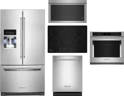 5 Piece Package Includes Refrigerator, Cooktop, Wall Oven, Microwave And Dishwasher