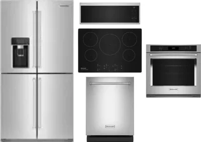 5 Piece Package Includes Refrigerator, Cooktop, Wall Oven, Microwave And Dishwasher