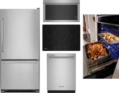 5 Piece Package Includes Refrigerator, Cooktop, Wall Oven, Microwave And Dishwasher