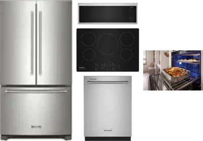 5 Piece Package Includes Refrigerator, Cooktop, Wall Oven, Microwave And Dishwasher