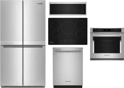 5 Piece Package Includes Refrigerator, Cooktop, Wall Oven, Microwave And Dishwasher