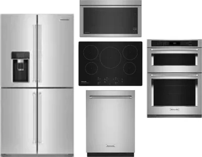 5 Piece Package Includes Refrigerator, Cooktop, Wall Oven, Microwave And Dishwasher