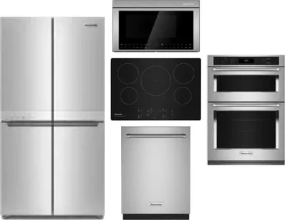 5 Piece Package Includes Refrigerator, Cooktop, Wall Oven, Microwave And Dishwasher