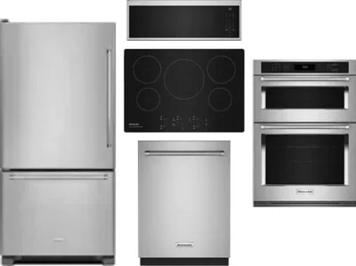 5 Piece Package Includes Refrigerator, Cooktop, Wall Oven, Microwave And Dishwasher